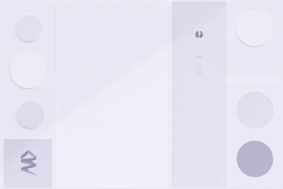 Modern artist branding assets featuring minimalist logo and color palette