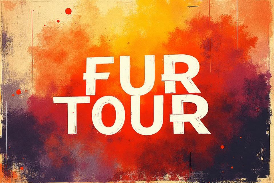 Dynamic tour poster with vibrant colors and layered textures
